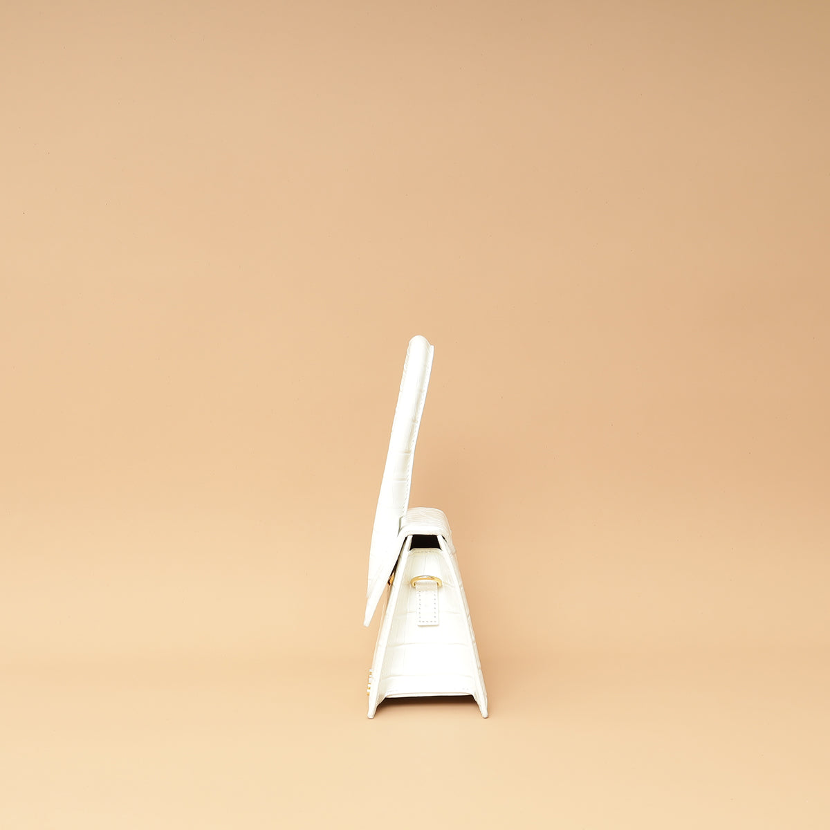 Jacquemus White Croco Embossed Chiquito Medium Bag