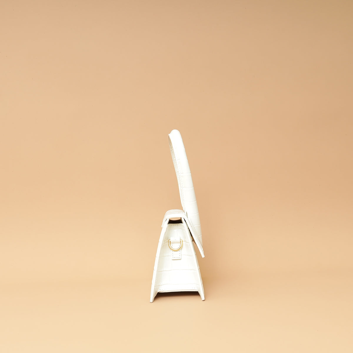 Jacquemus White Croco Embossed Chiquito Medium Bag