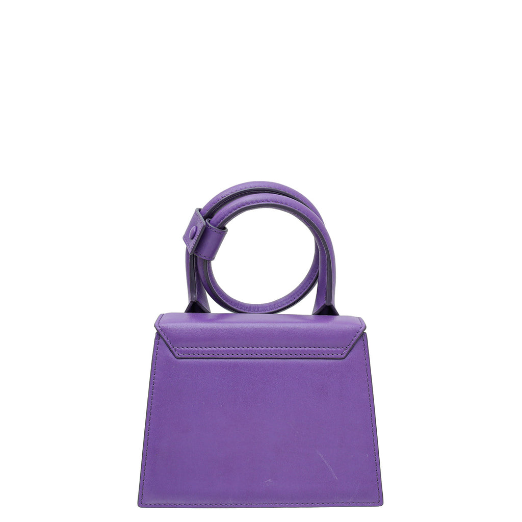 Jacquemus Purple Le Chiquito Noeud Le Raphia Coiled Handbag