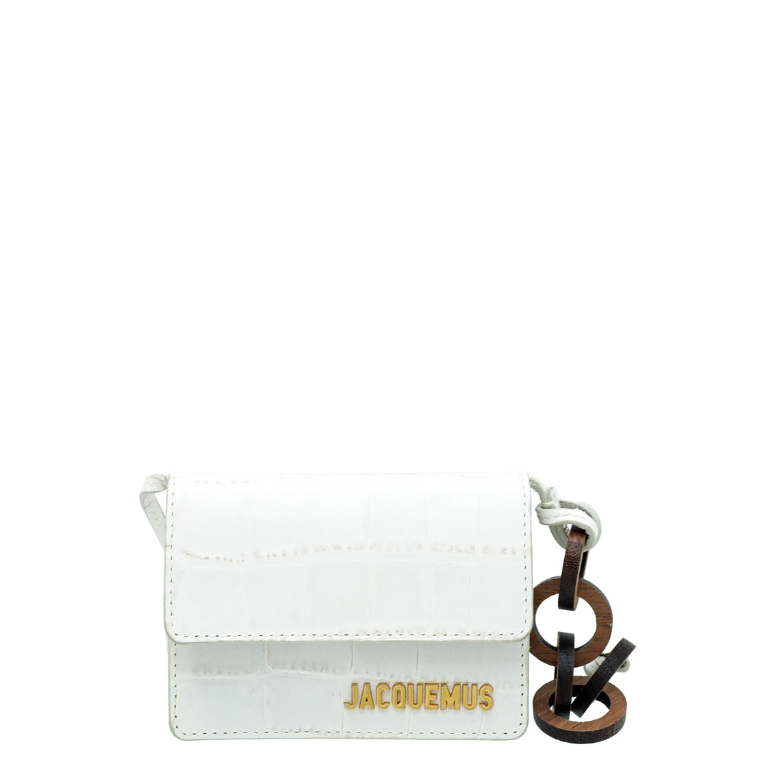Jacquemus White Croc Embossed Le Petit Riviera Mini Bag