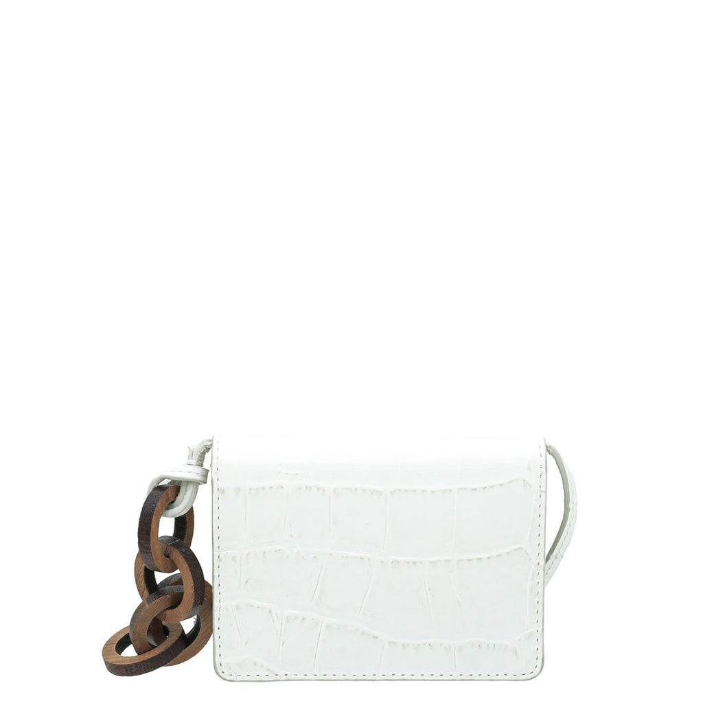 Jacquemus White Croc Embossed Le Petit Riviera Mini Bag
