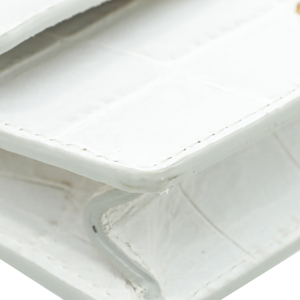 Jacquemus White Croc Embossed Le Petit Riviera Mini Bag