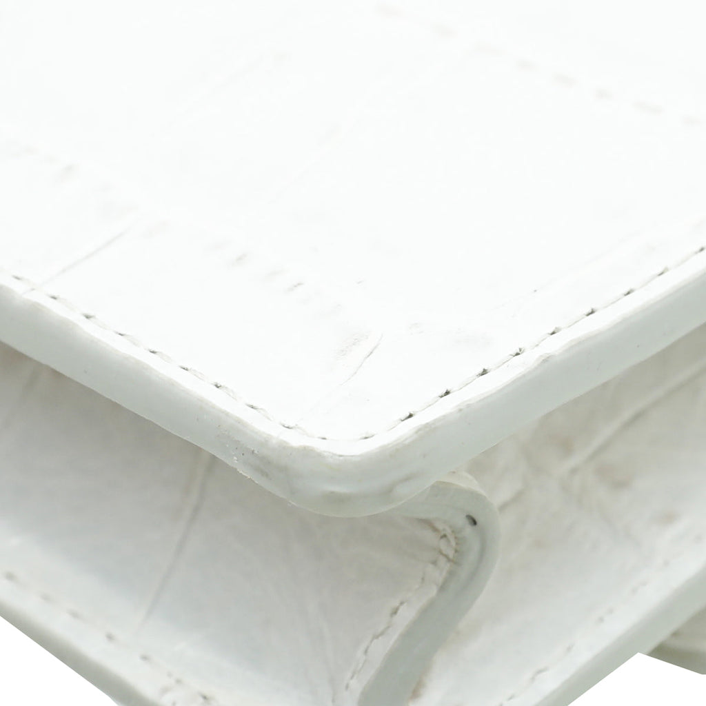 Jacquemus White Croc Embossed Le Petit Riviera Mini Bag