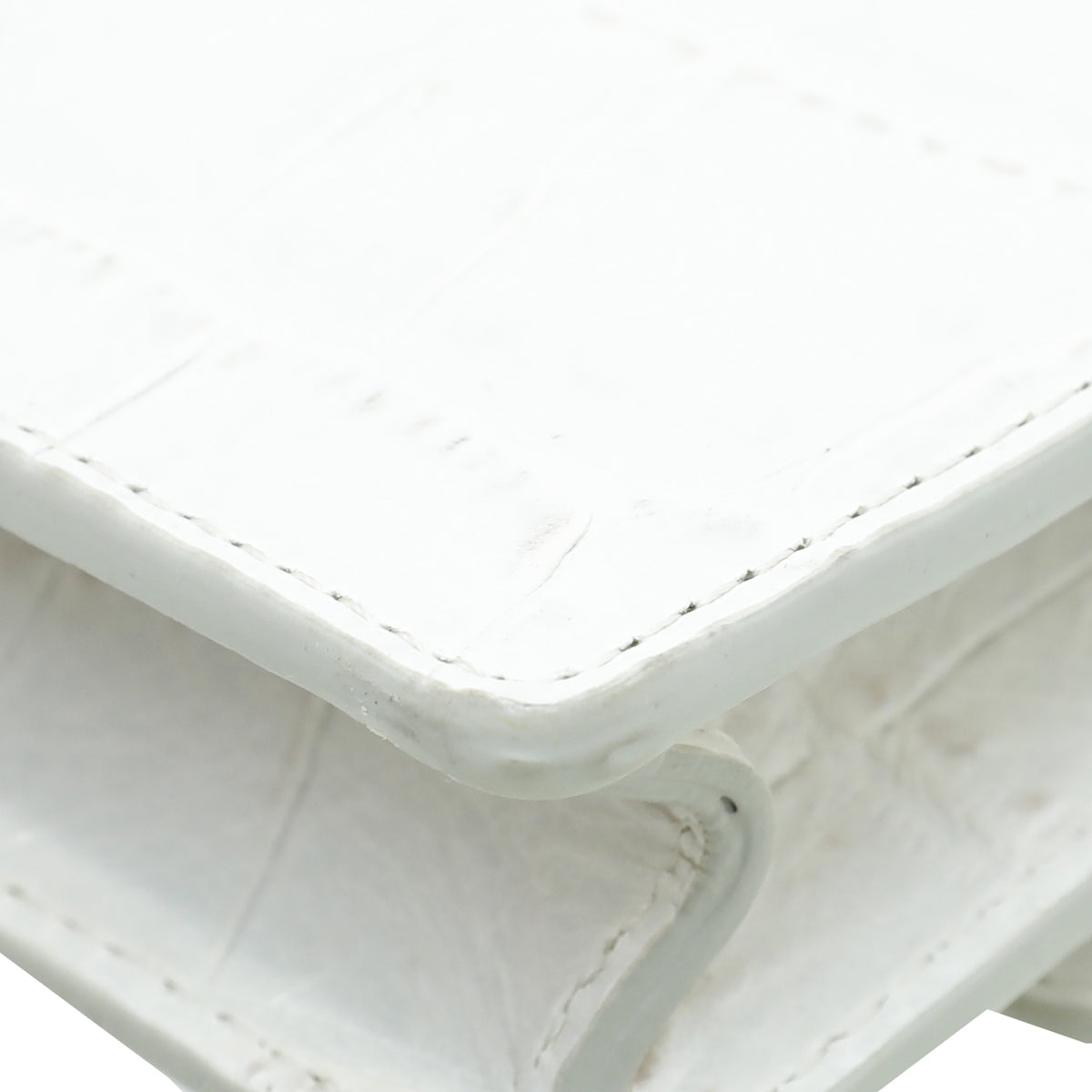 Jacquemus White Croc Embossed Le Petit Riviera Mini Bag