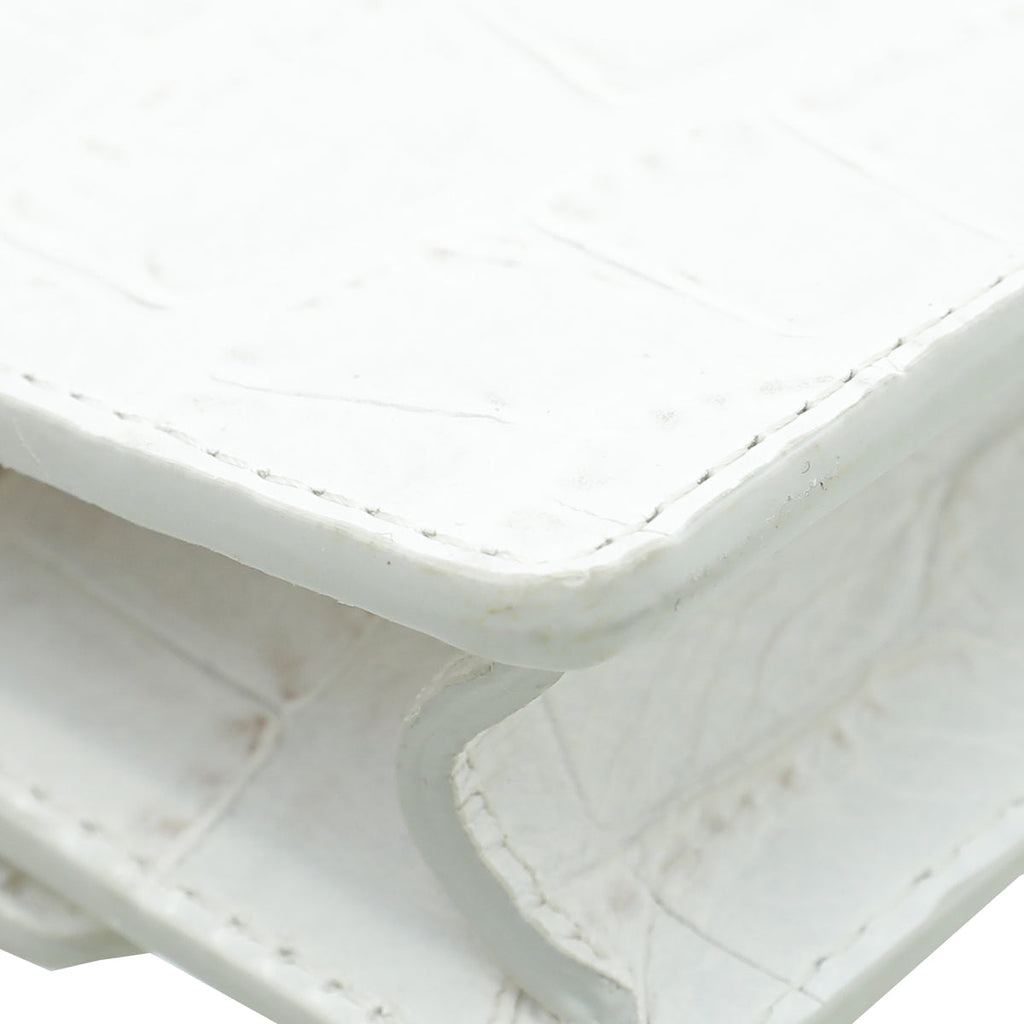 Jacquemus White Croc Embossed Le Petit Riviera Mini Bag