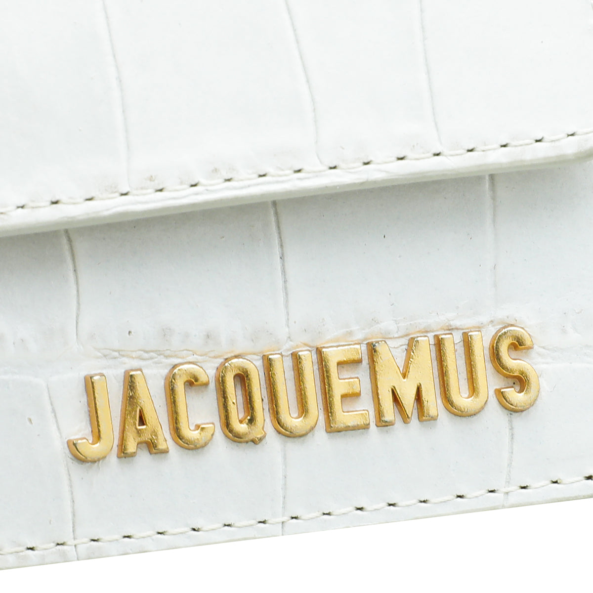 Jacquemus White Croc Embossed Le Petit Riviera Mini Bag
