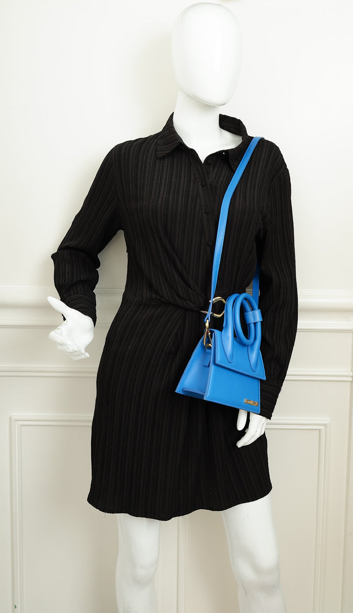 Jacquemus Blue Le Chiquito Noeud Bag