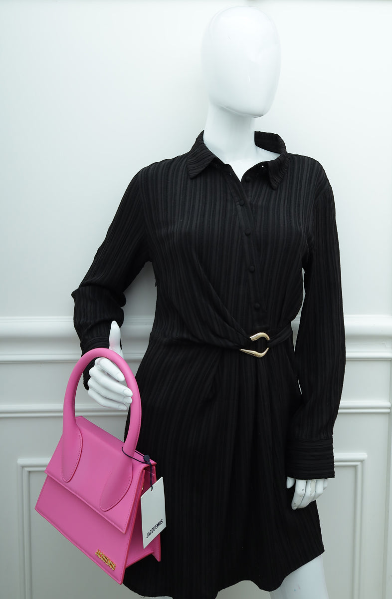 Jacquemus Neon Pink Le Grand Chiquito Top-Handle Large Bag