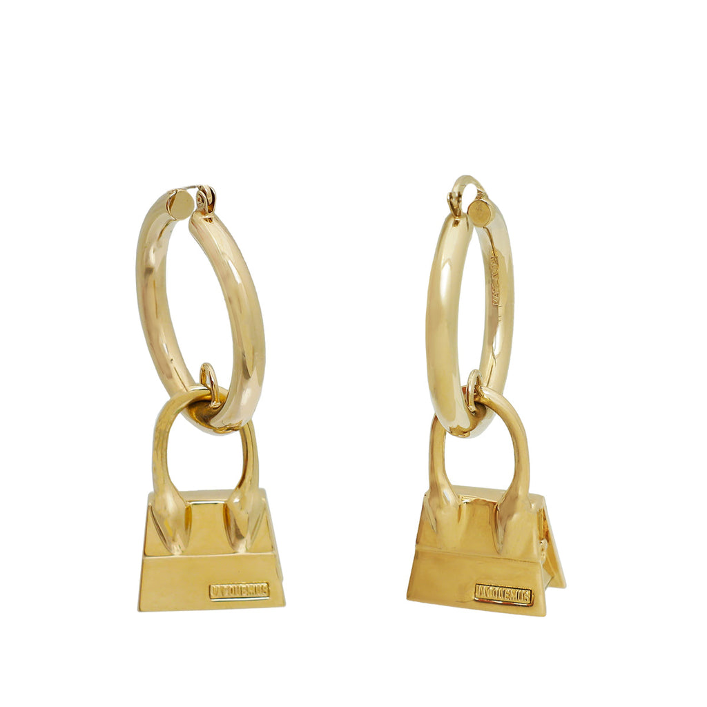 Jacquemus Gold Chiquito Pendant Hoop Earrings