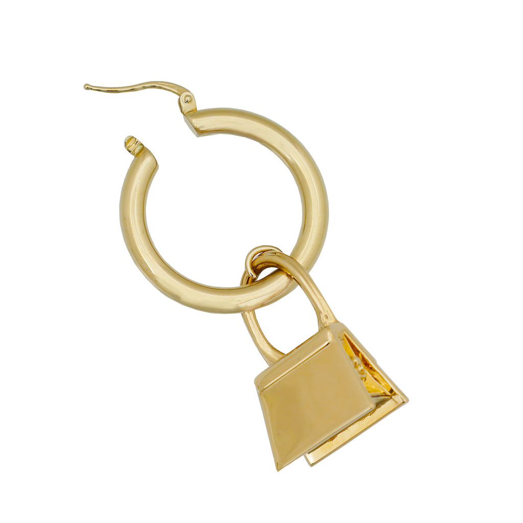 Jacquemus Gold Chiquito Pendant Hoop Earrings