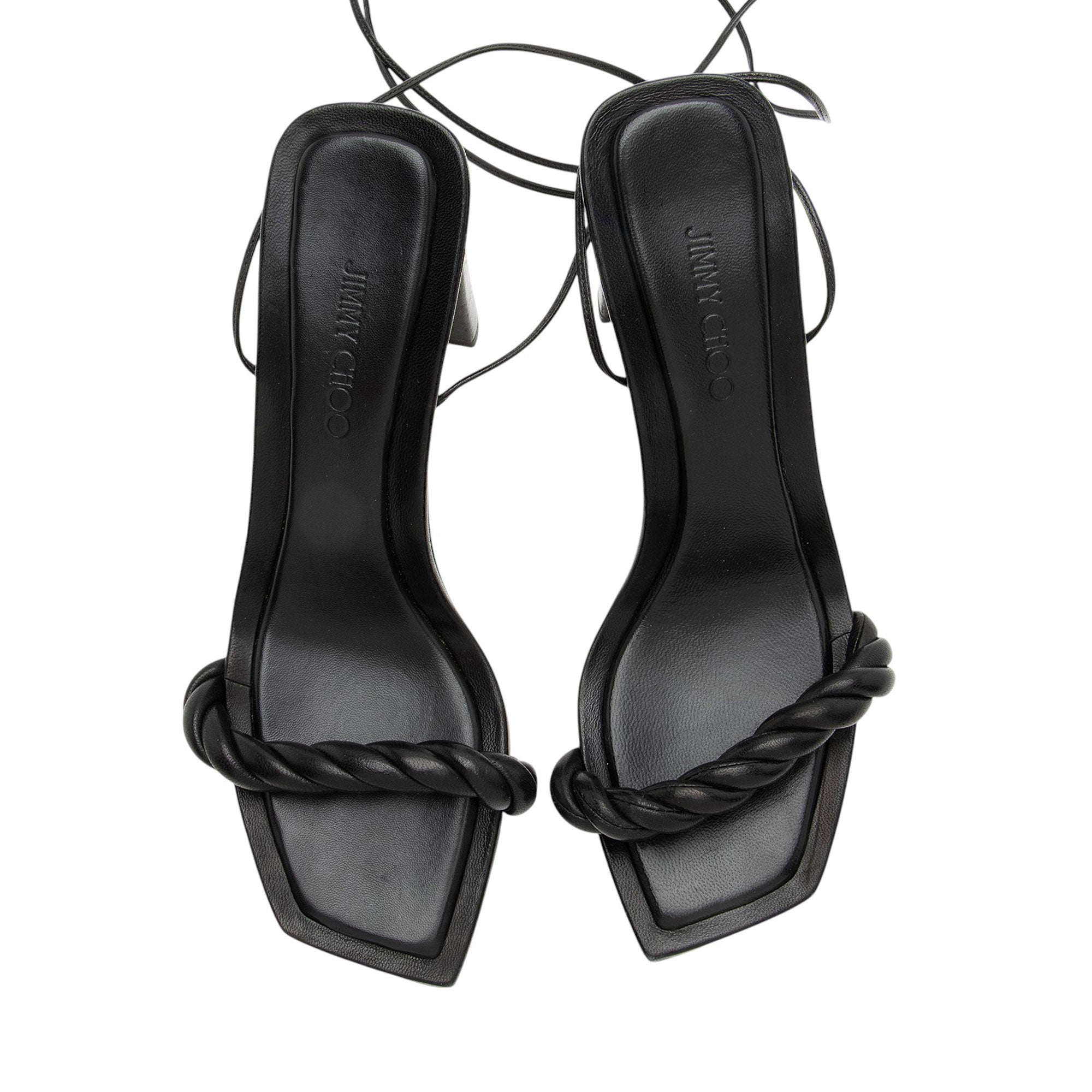 Jimmy Choo Braided Nappa Diosa Lace Up Sandals - Size 8 / 38