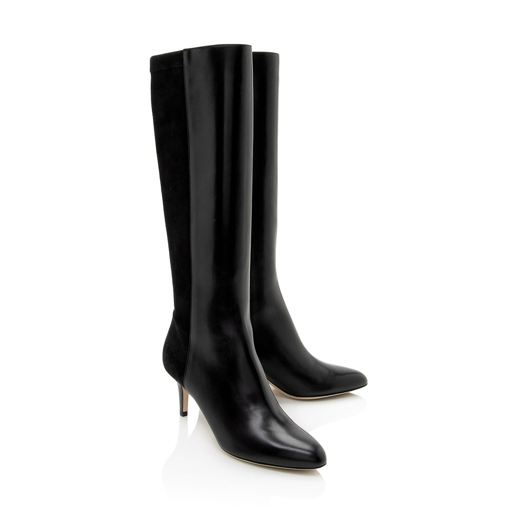 Jimmy Choo Calfskin Suede Aden Knee High Boots - Size 9.5 / 39.5 (SHF-22348)