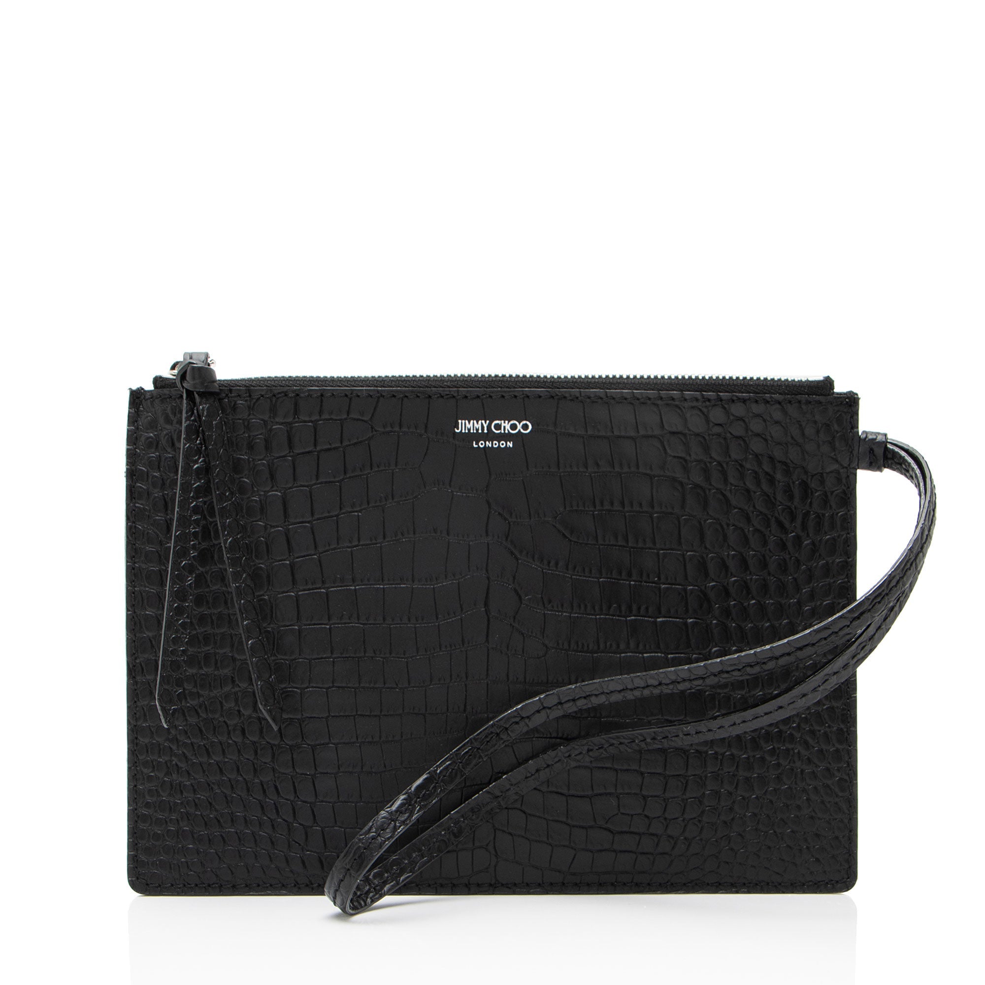 Jimmy Choo Croc Embossed Leather Pochette