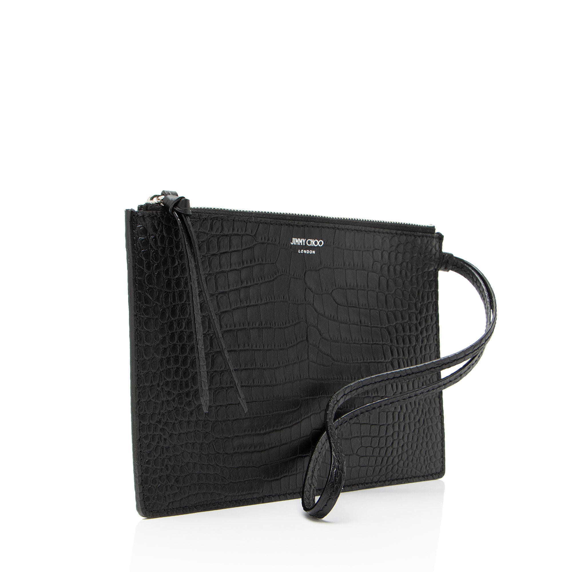 Jimmy Choo Croc Embossed Leather Pochette