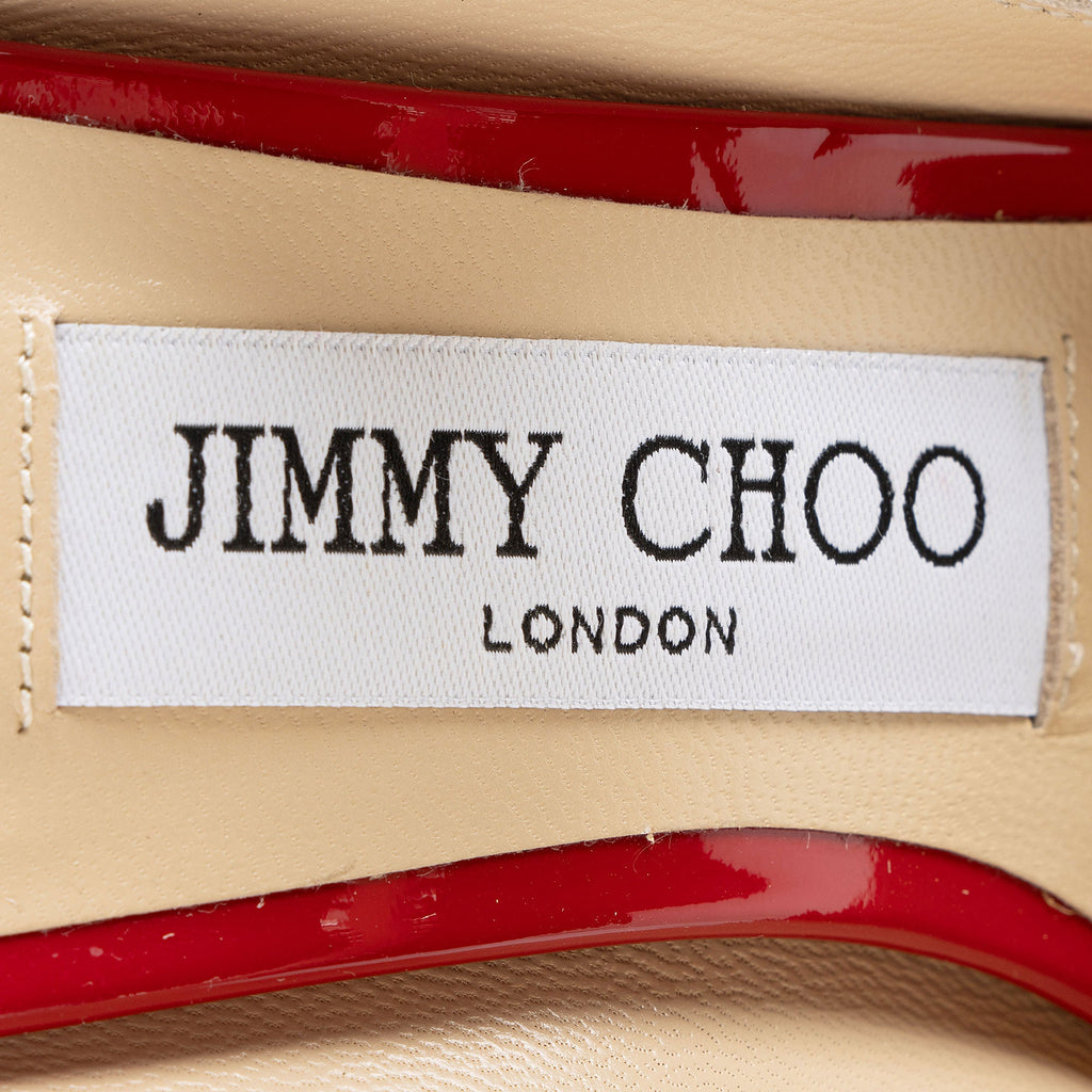 Jimmy Choo Patent Leather Crystal Bing Pumps - Size 6.5 / 36.5