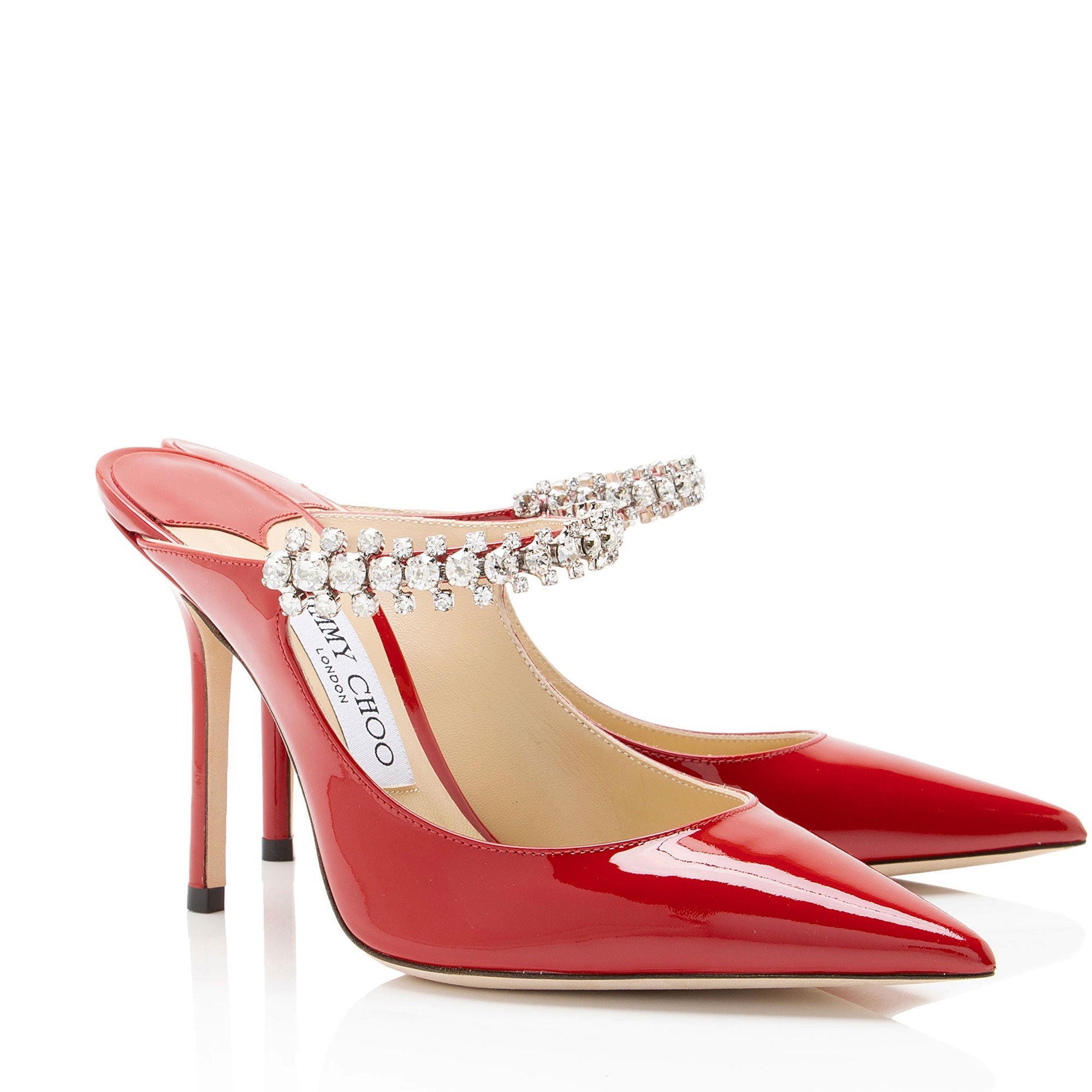 Jimmy Choo Patent Leather Crystal Bing Pumps - Size 6.5 / 36.5