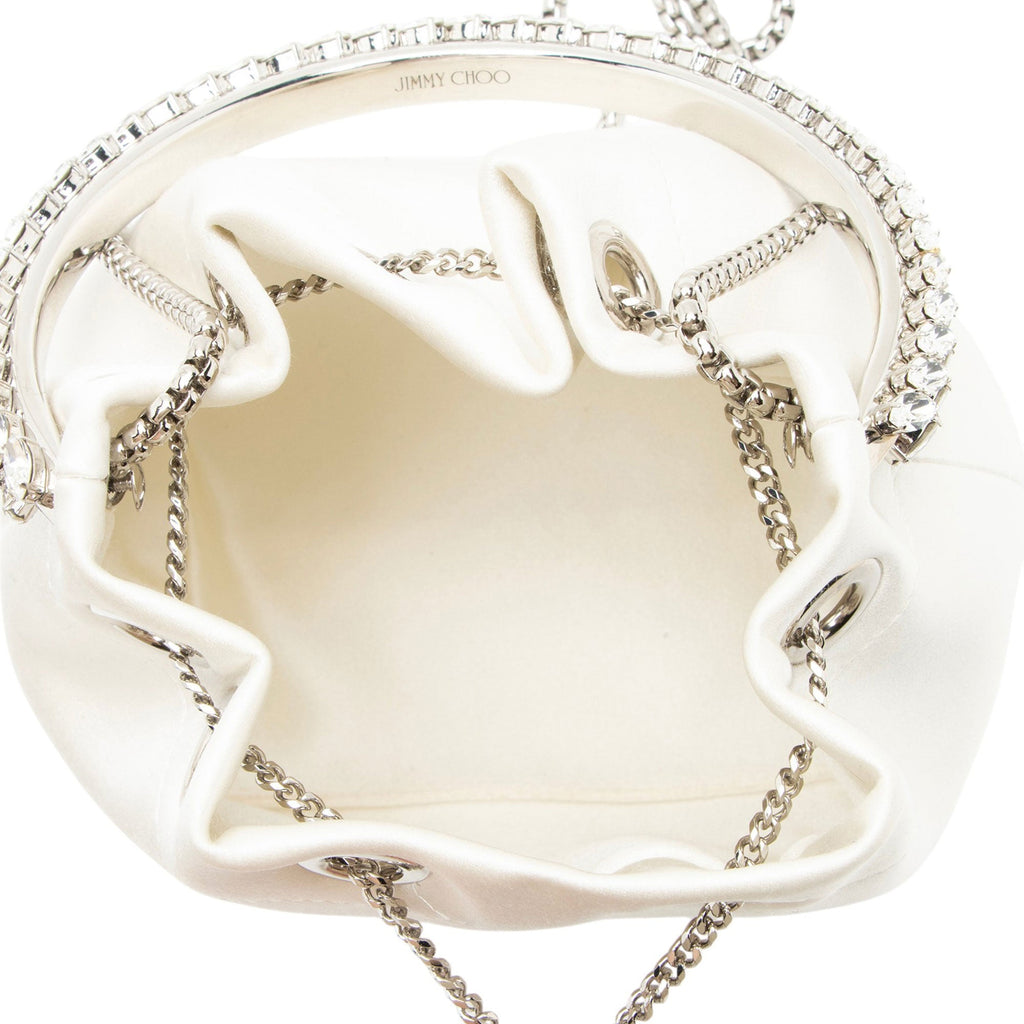 Jimmy Choo Satin Crystal Bon Bon Bucket Bag