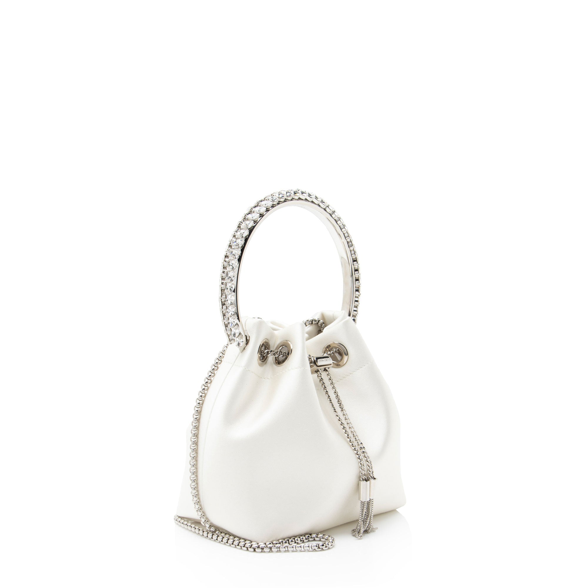 Jimmy Choo Satin Crystal Bon Bon Bucket Bag