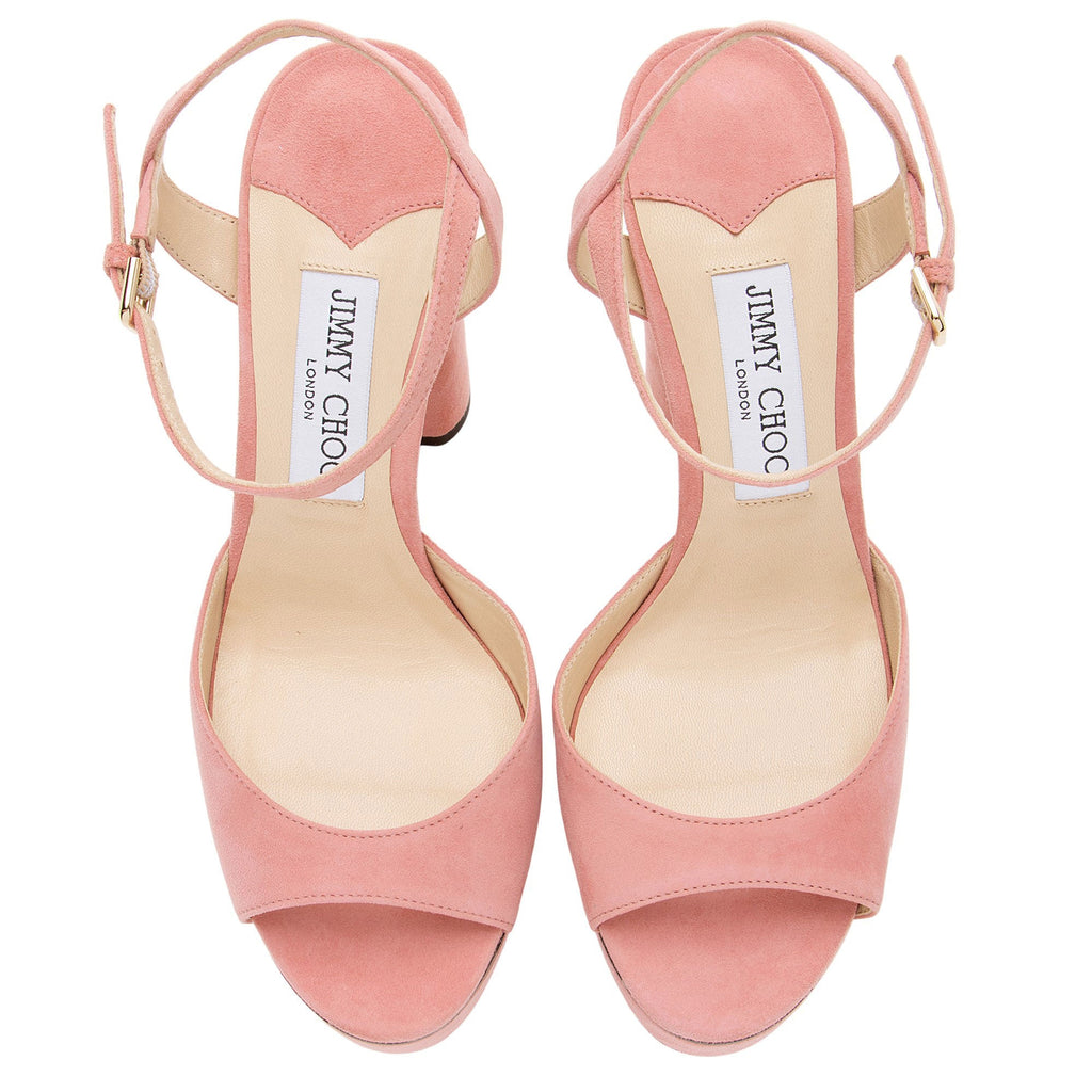 Jimmy Choo Suede Sue Platform Sandals - Size 8.5 / 38.5