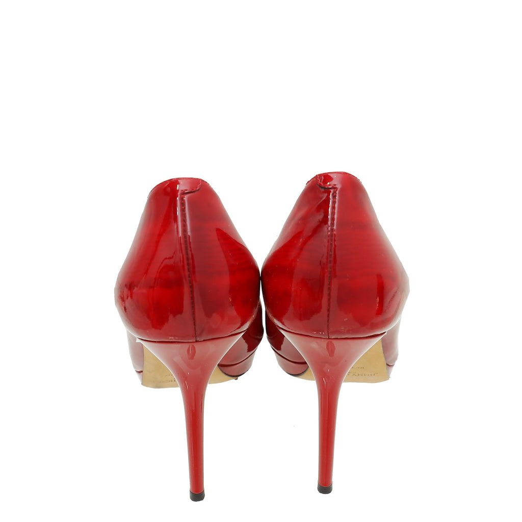 Jimmy Choo Red Peep toe Platform Pumps 39.5