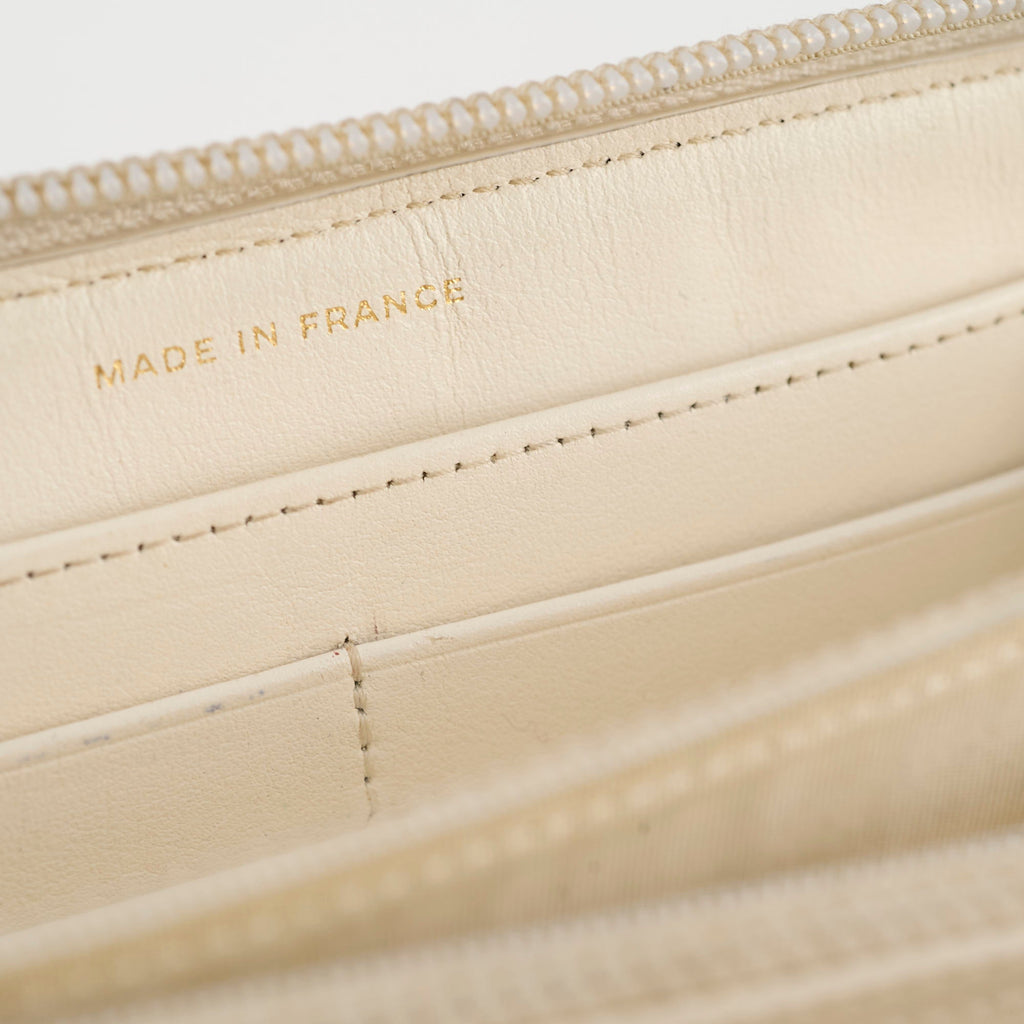 Chanel Chevron Boy Cream Long Wallet