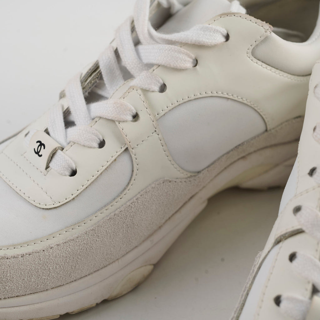Chanel White Sneakers Size 36.5