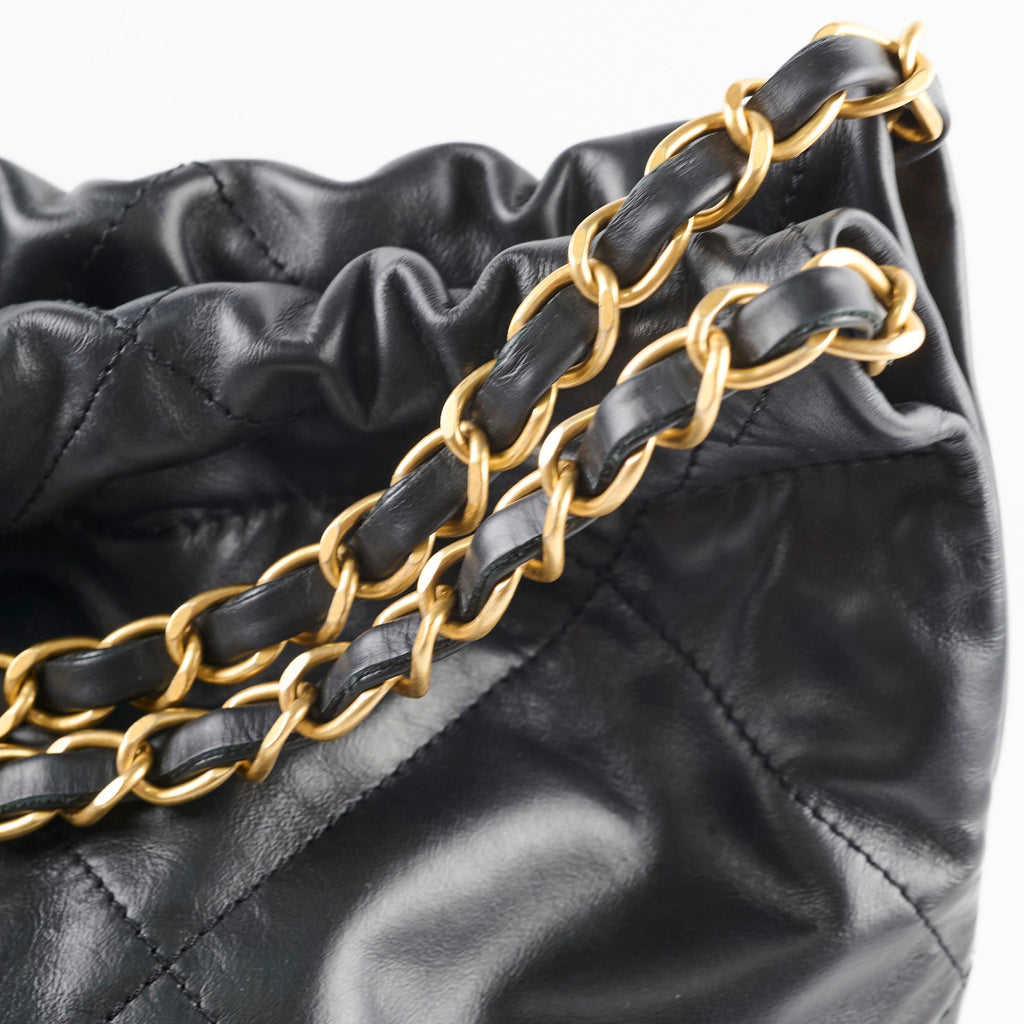 Chanel Medium 22 Bag Black Microchip