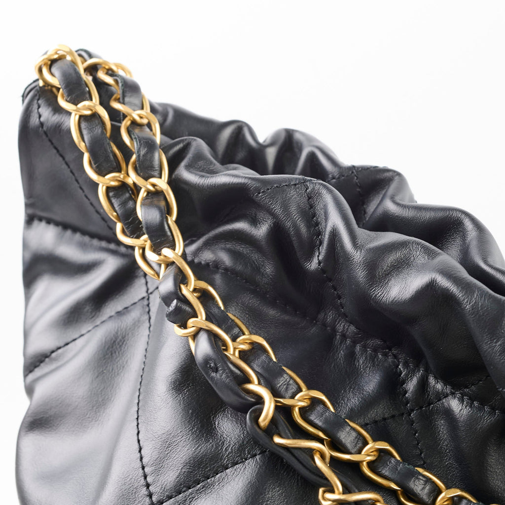 Chanel Medium 22 Bag Black Microchip