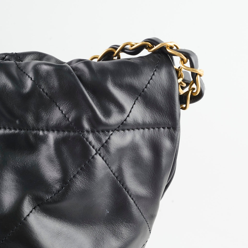 Chanel Medium 22 Bag Black Microchip