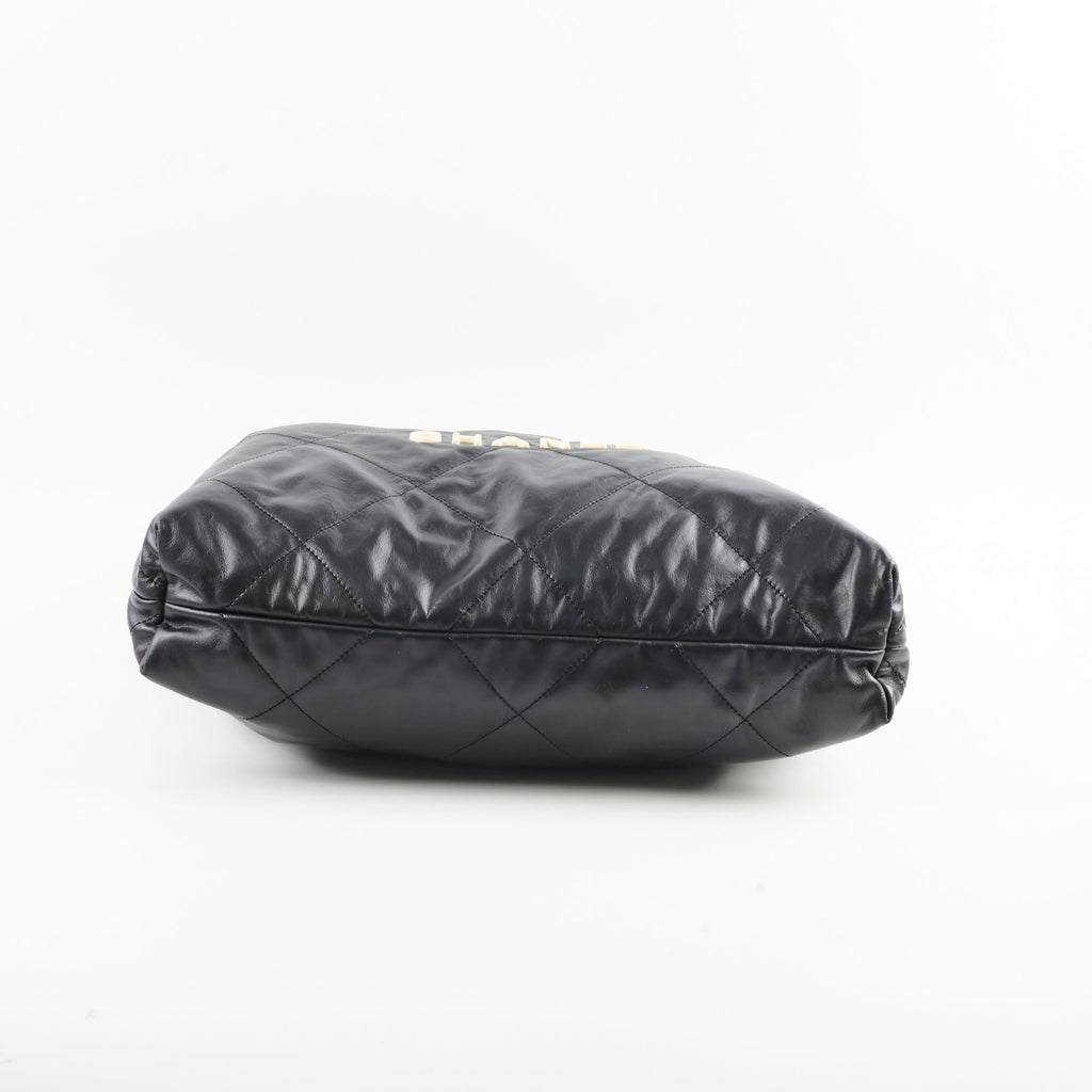 Chanel Medium 22 Bag Black Microchip