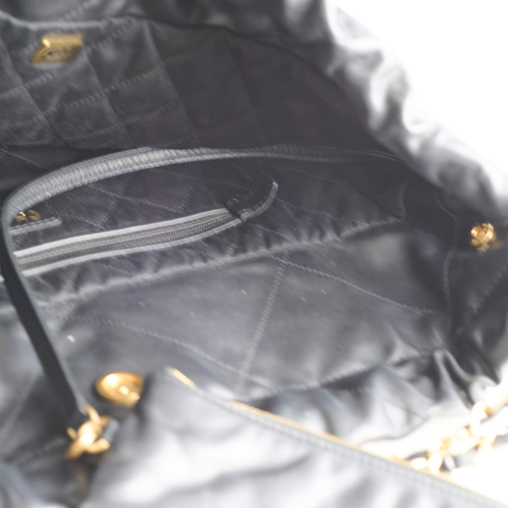 Chanel Medium 22 Bag Black Microchip