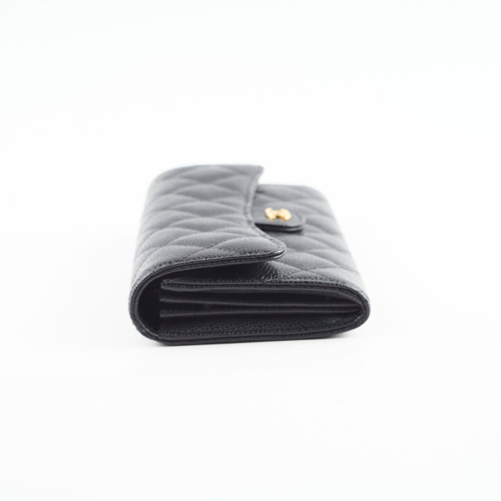 Chanel Long Wallet Caviar Black