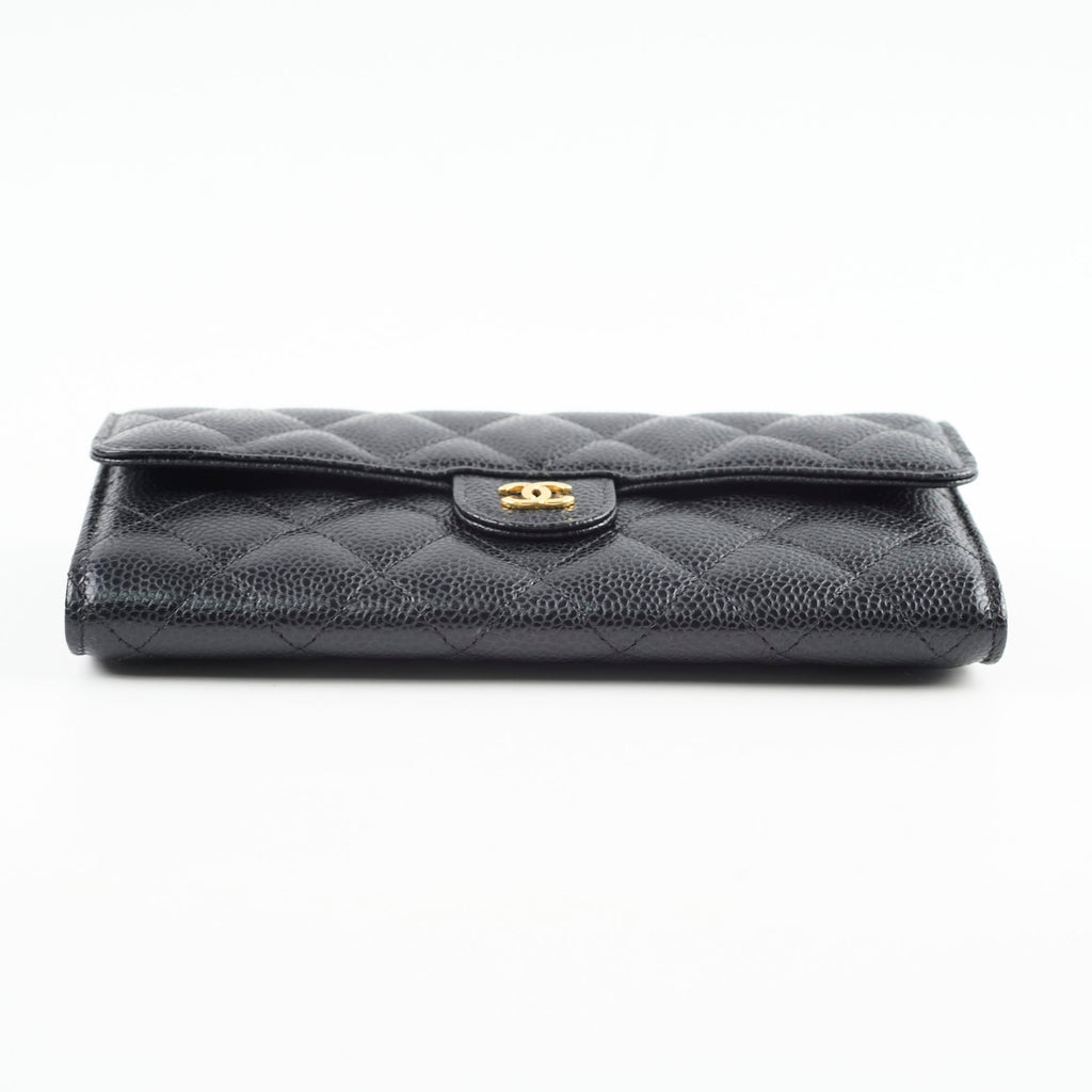 Chanel Long Wallet Caviar Black