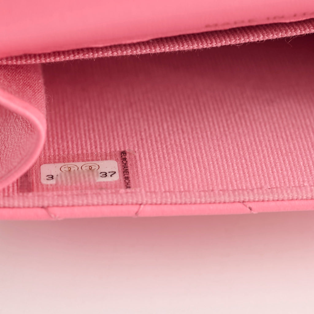Chanel Qulited Mini Hook Card Coin Case Pink 31 Series