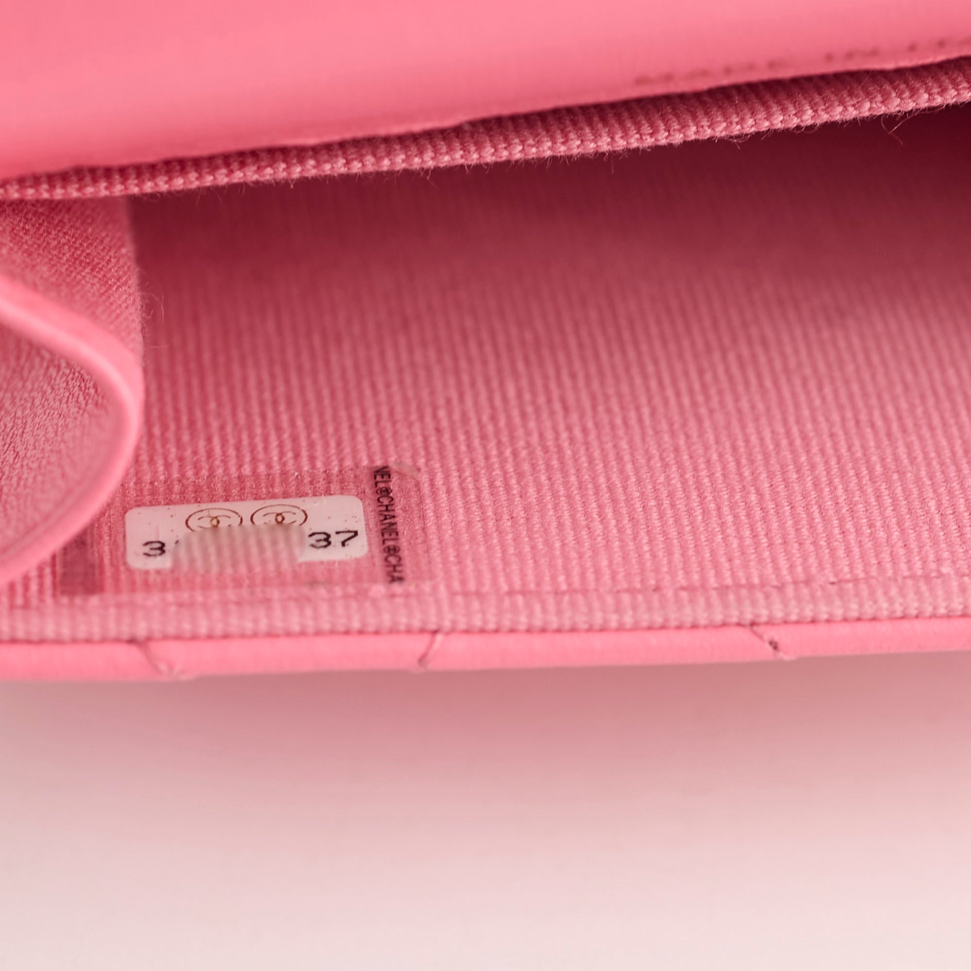 Chanel Qulited Mini Hook Card Coin Case Pink 31 Series