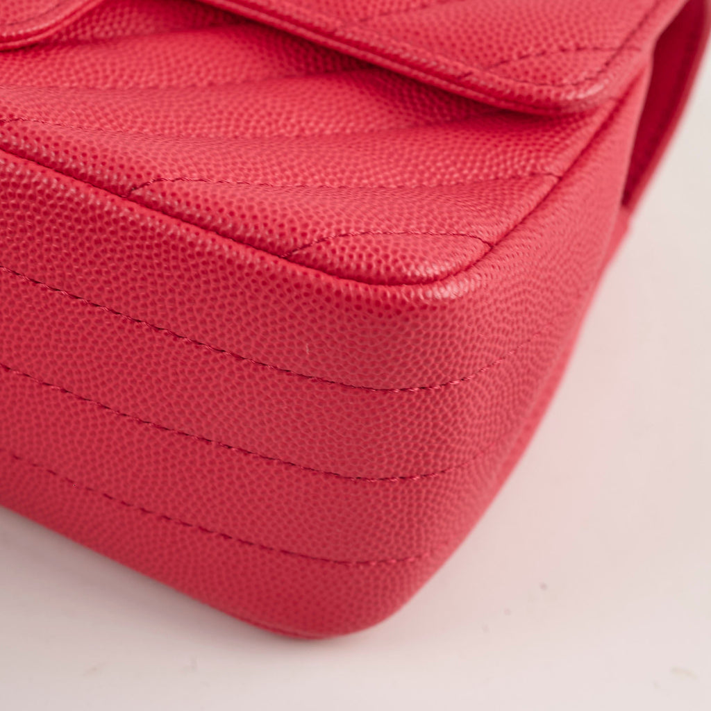 Chanel Mini Rectangular Caviar Coral