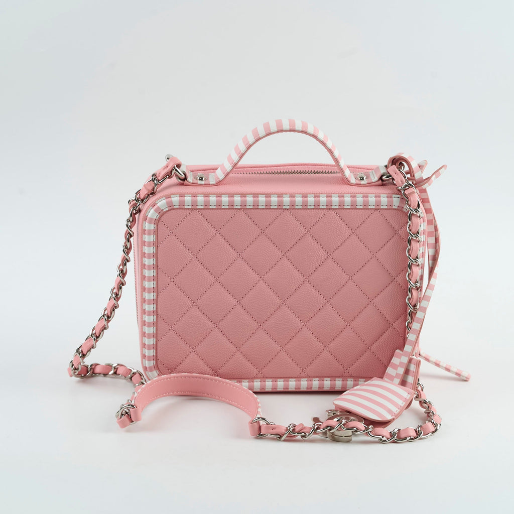 Chanel Vanity Pink Stripe Caviar (2018)