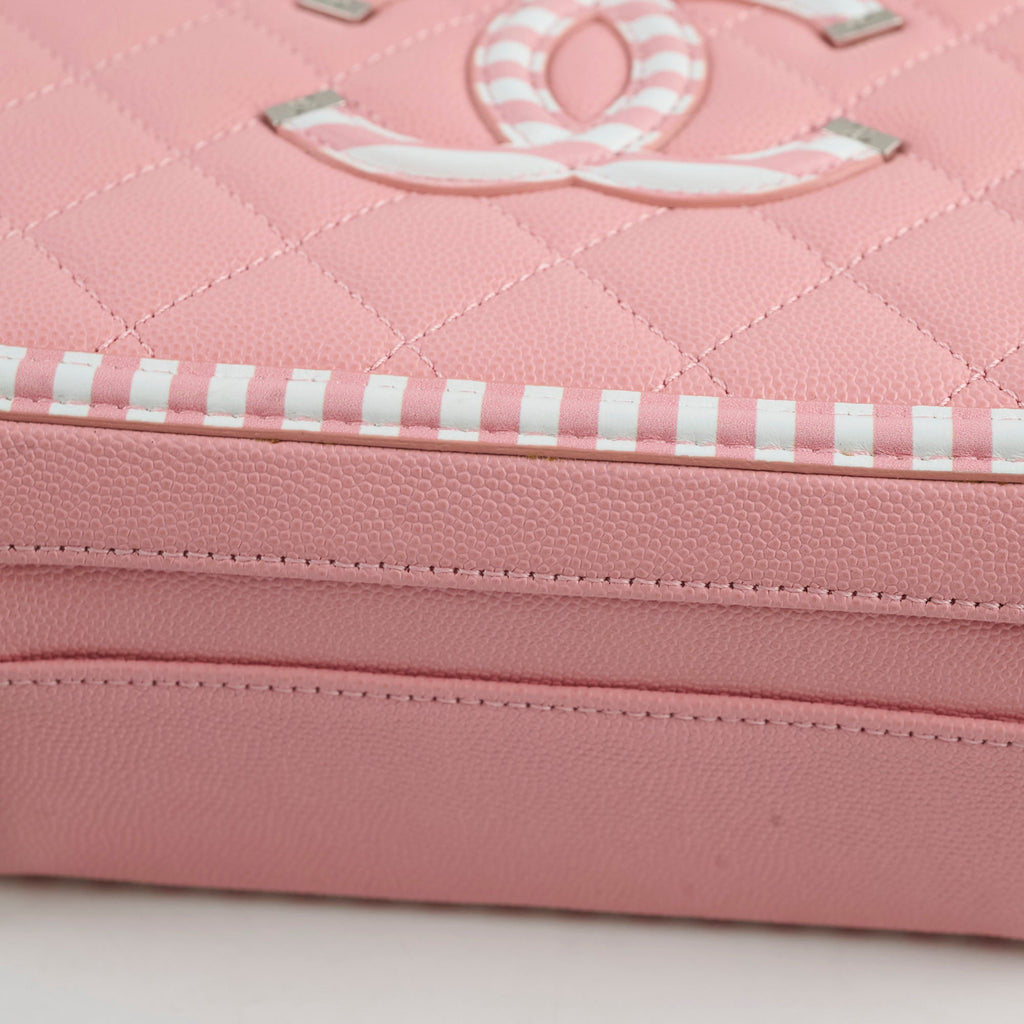 Chanel Vanity Pink Stripe Caviar (2018)