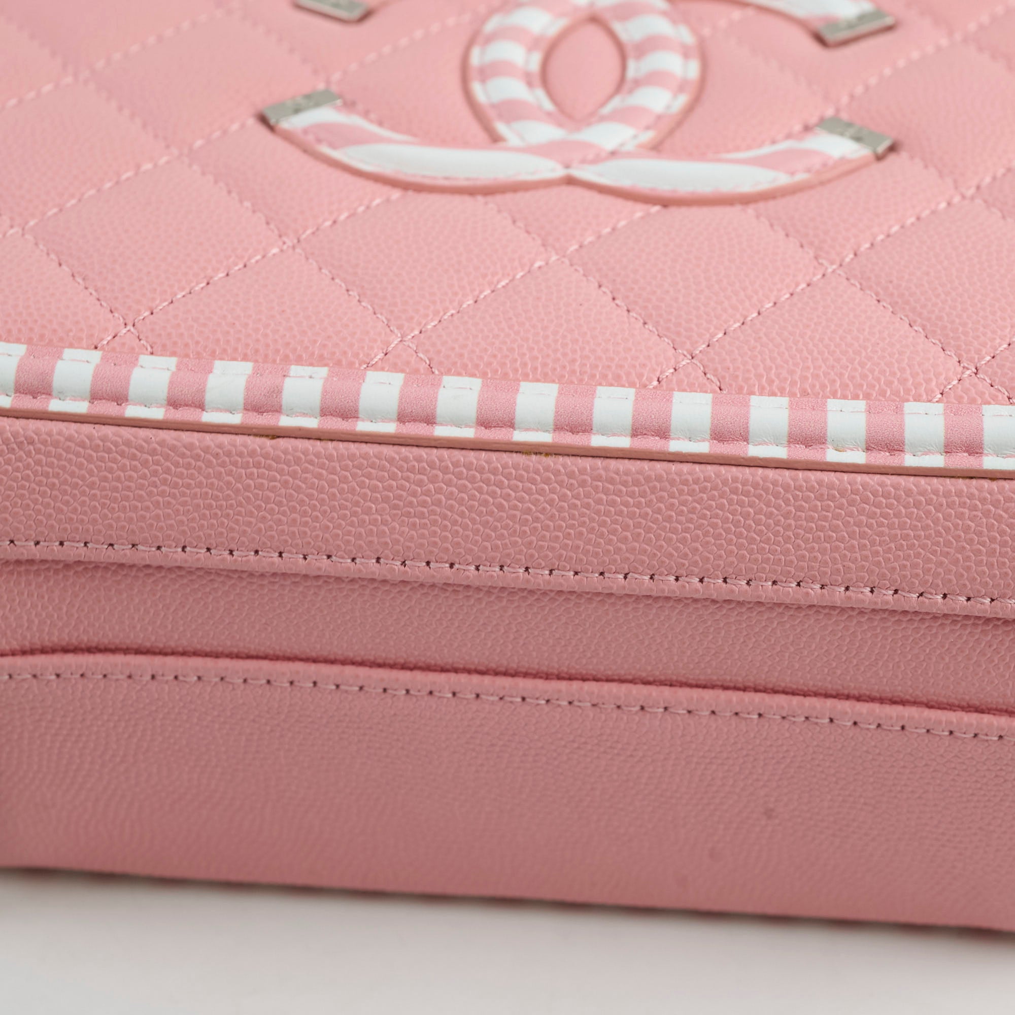 Chanel Vanity Pink Stripe Caviar (2018)