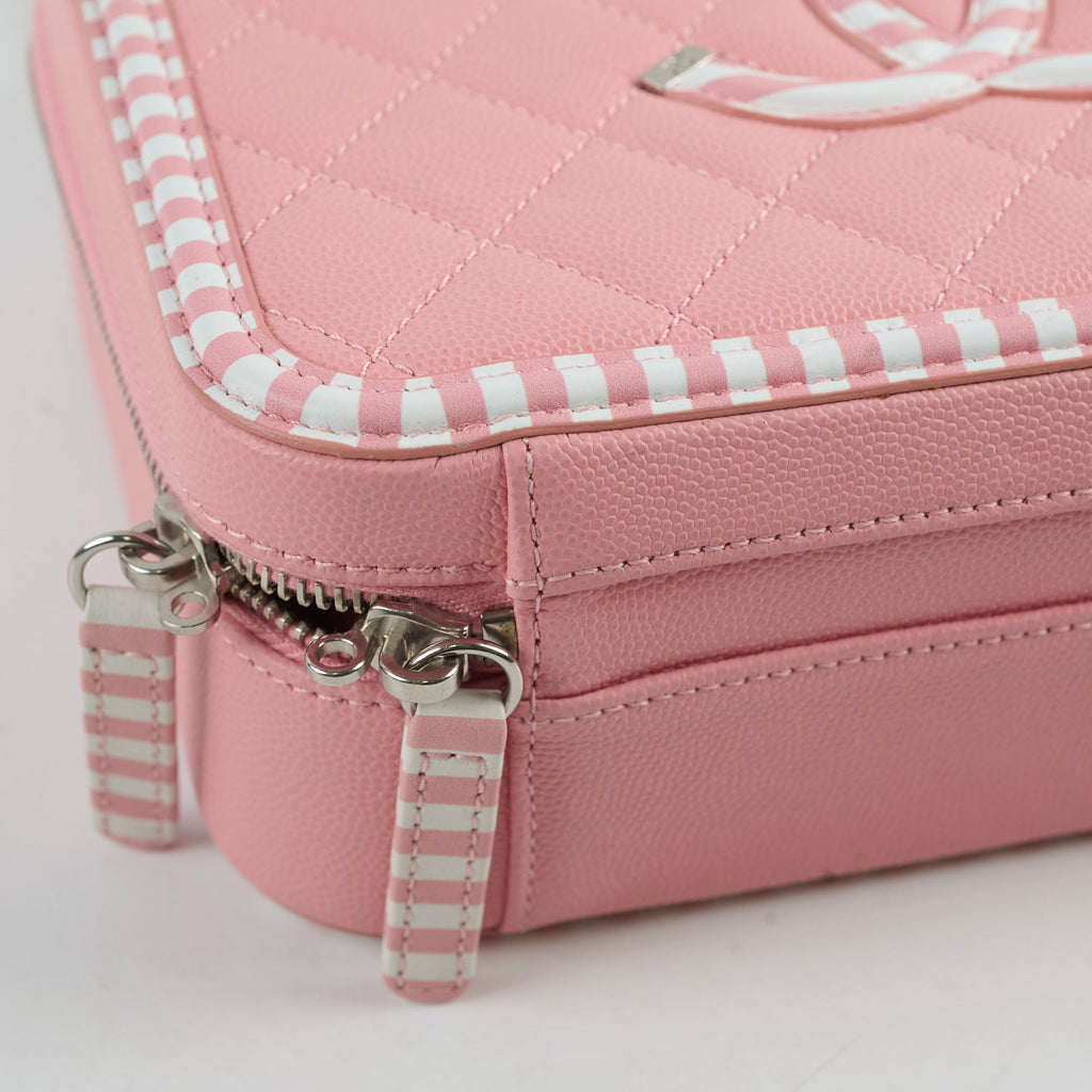 Chanel Vanity Pink Stripe Caviar (2018)