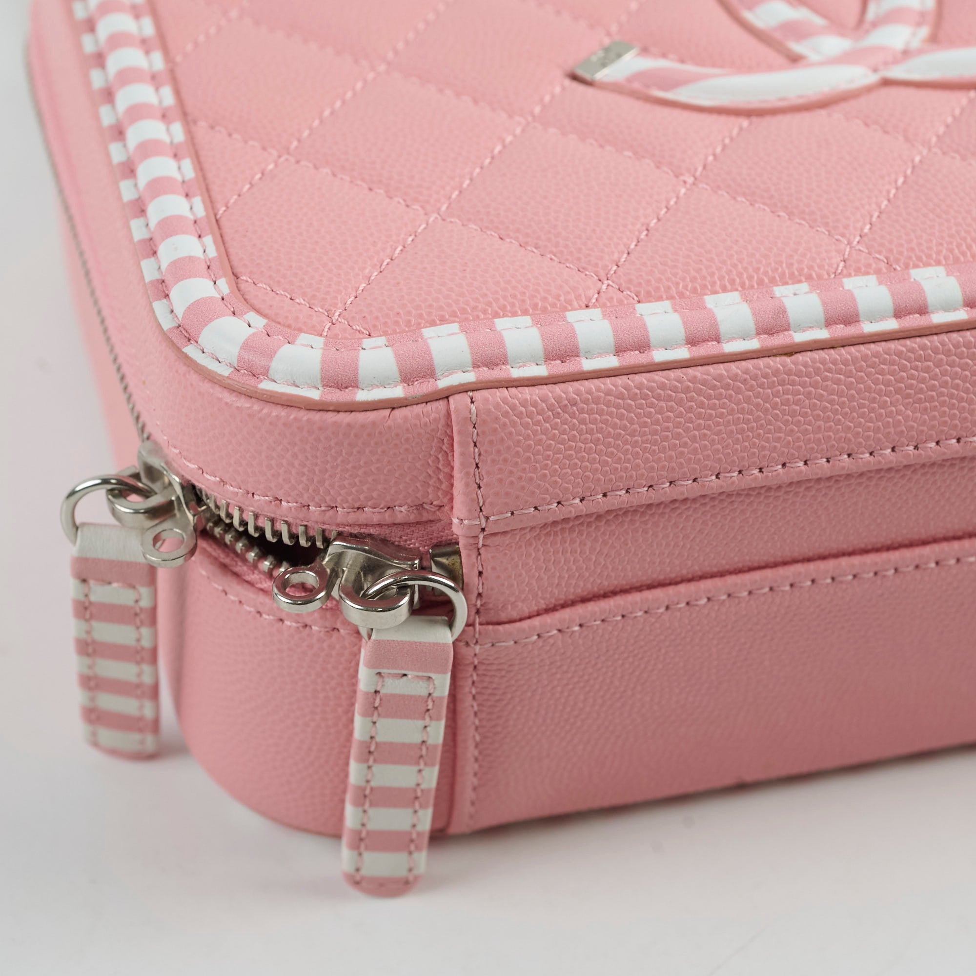 Chanel Vanity Pink Stripe Caviar (2018)