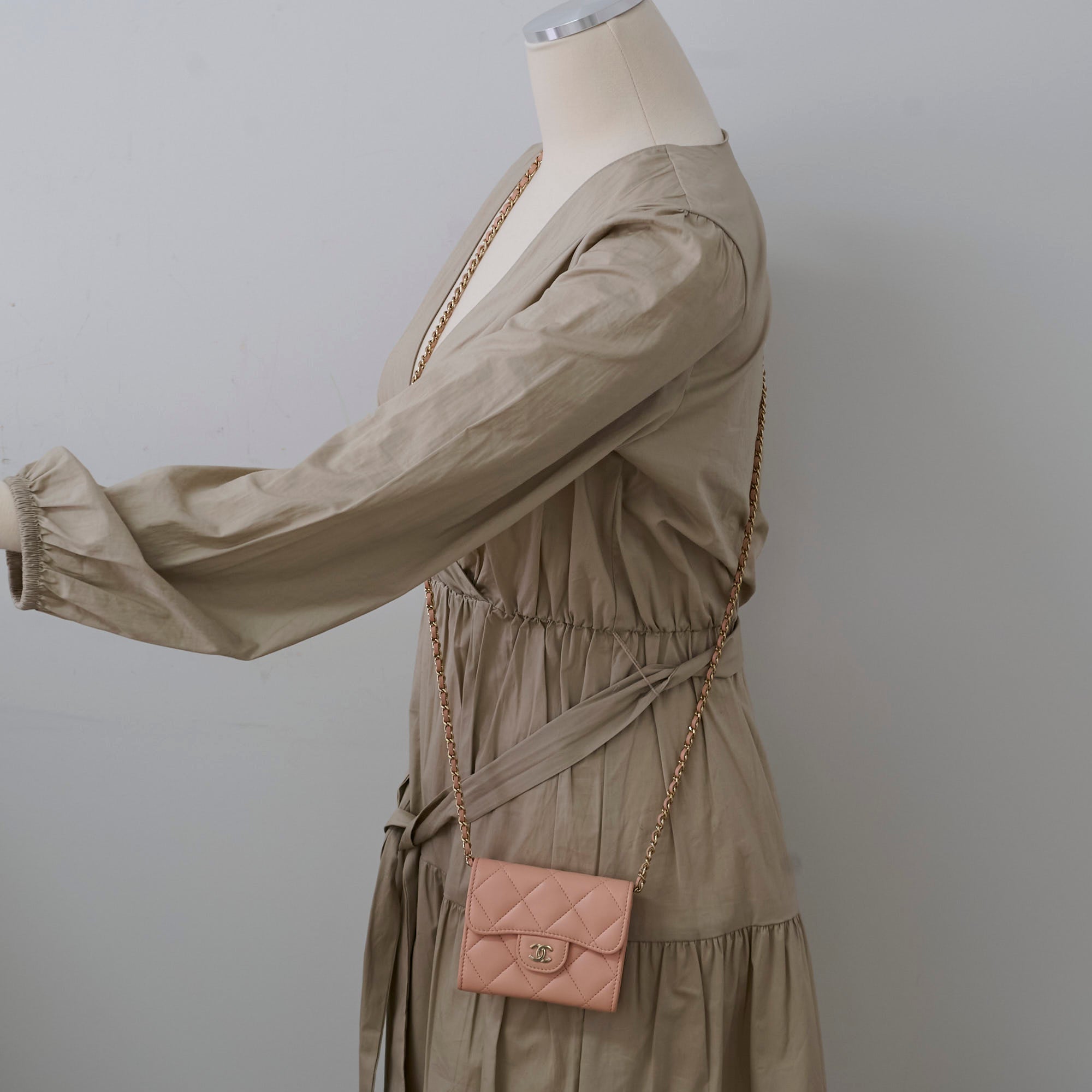 Chanel Card Holder On Chain Nude 31 Series