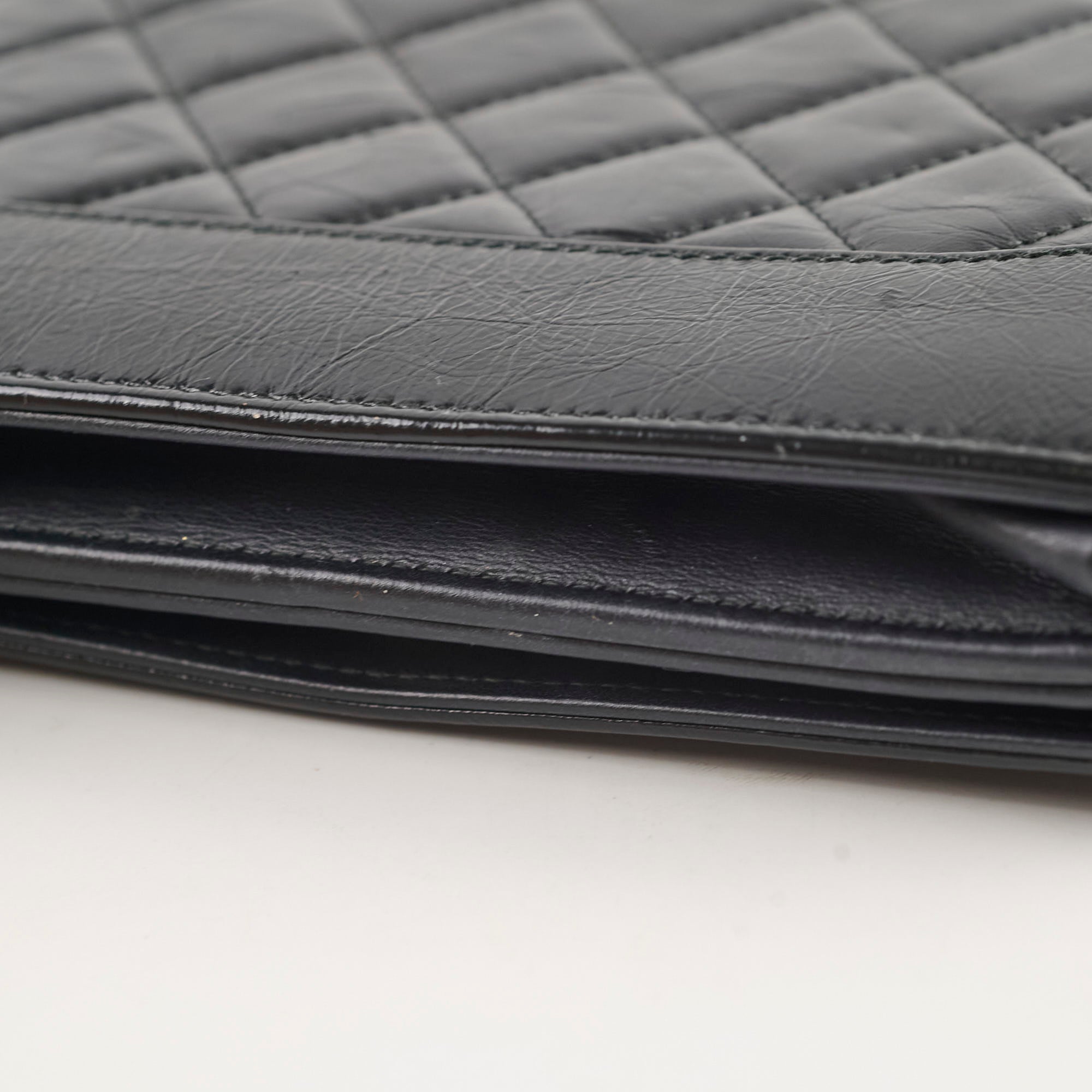 Chanel Calfskin Wallet on Chain WOC Black