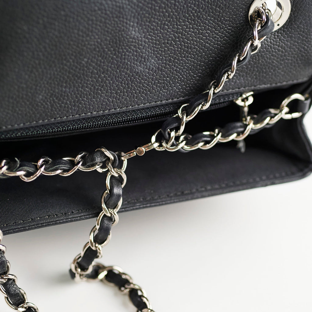 Chanel Caviar Chevron Crossbody Bag Black Series 23