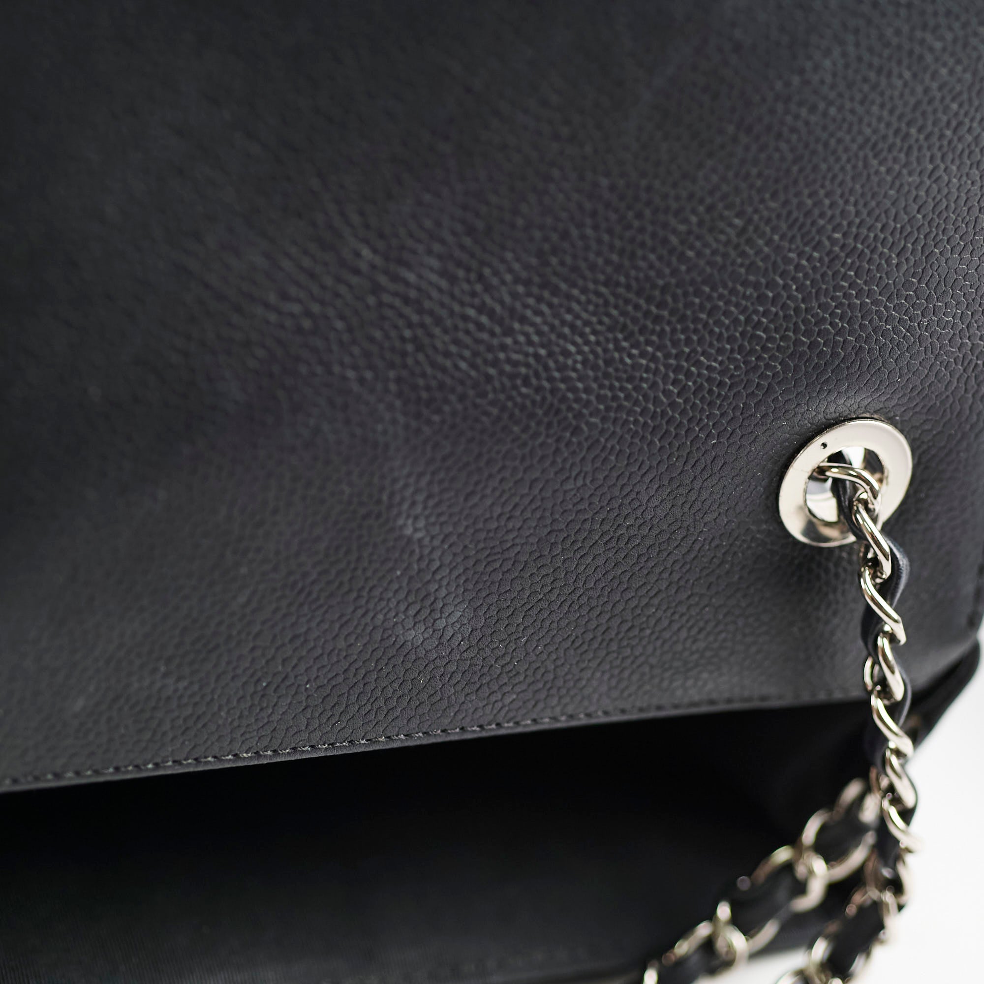 Chanel Caviar Chevron Crossbody Bag Black Series 23