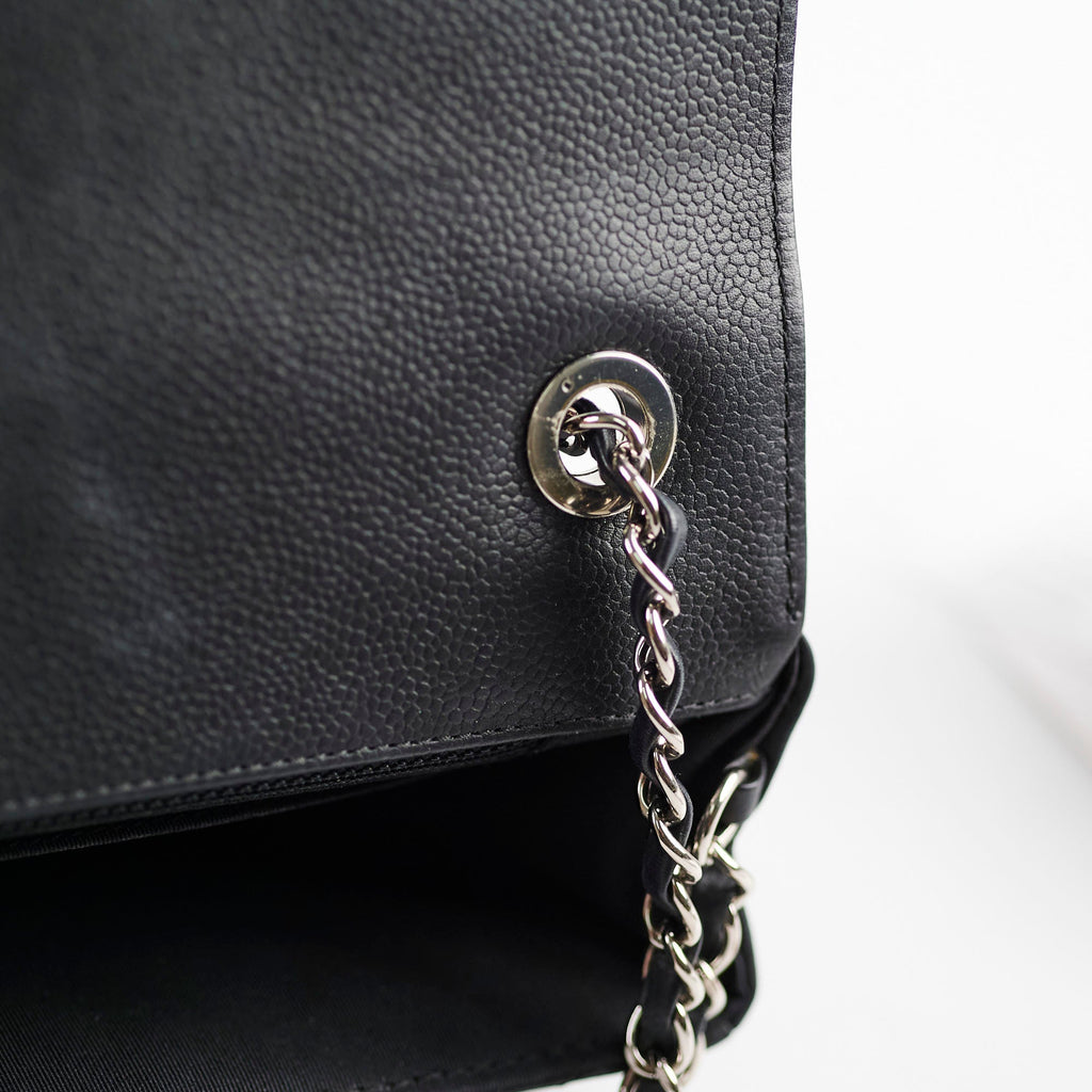 Chanel Caviar Chevron Crossbody Bag Black Series 23