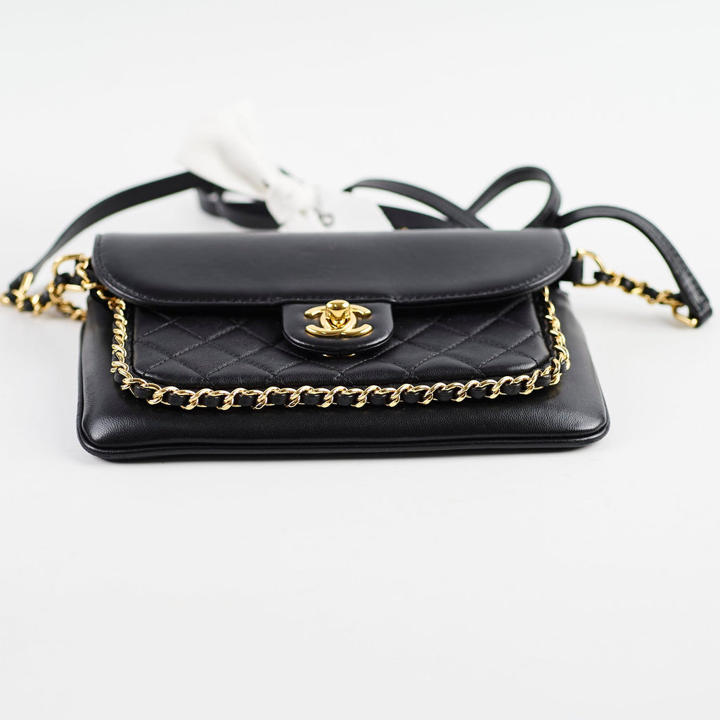 Chanel Unchained Flap Crossbody Bag Black