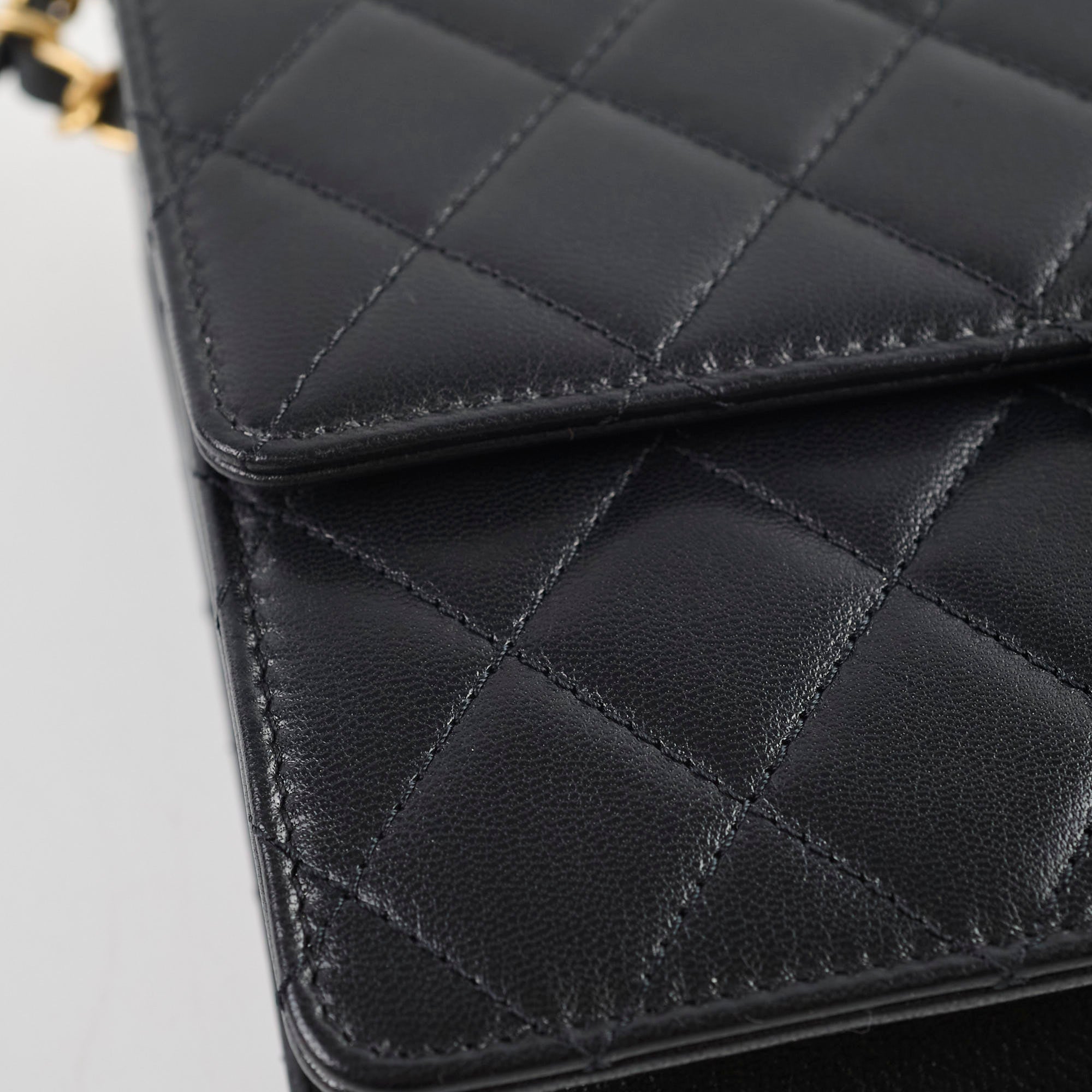 Chanel Seasonal Pearl Flap Bag Black