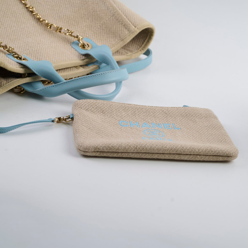 Chanel Deauville Small Beige/Blue Microchip