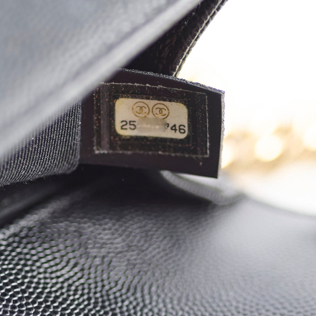 Chanel Boy Old Medium Chevron Caviar Black
